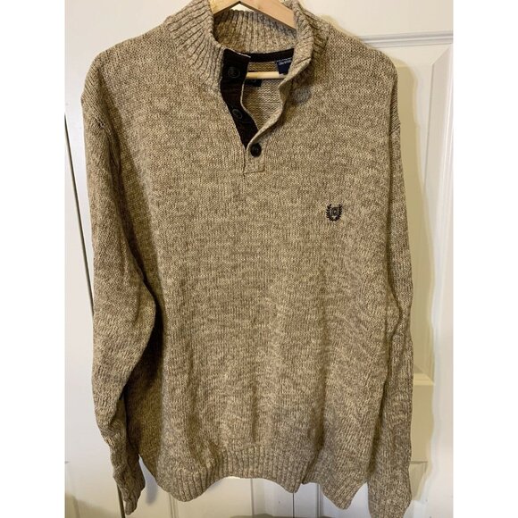 Chaps Men's Sz XXL‎ Elbow Patch Pullover Brown Cotton Sweater - Picture 6 of 7